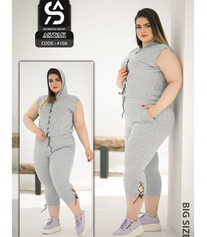 ست ورزشی تاپ شلوارک سایز بزرگ